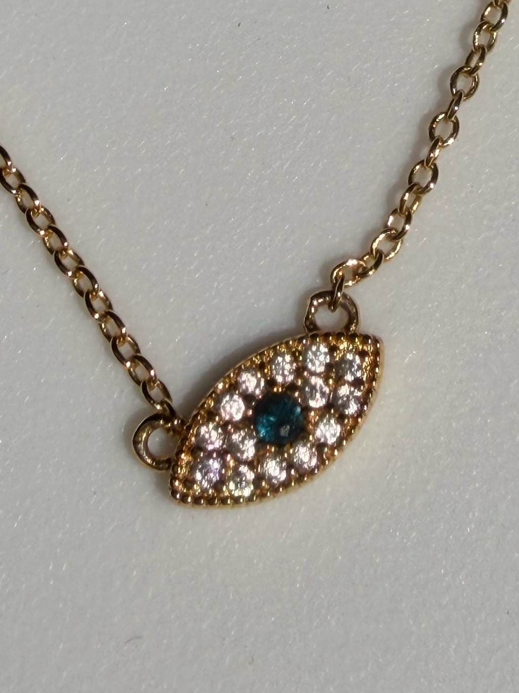 Gorjana Gold Evil Eye Necklace With Blue Center